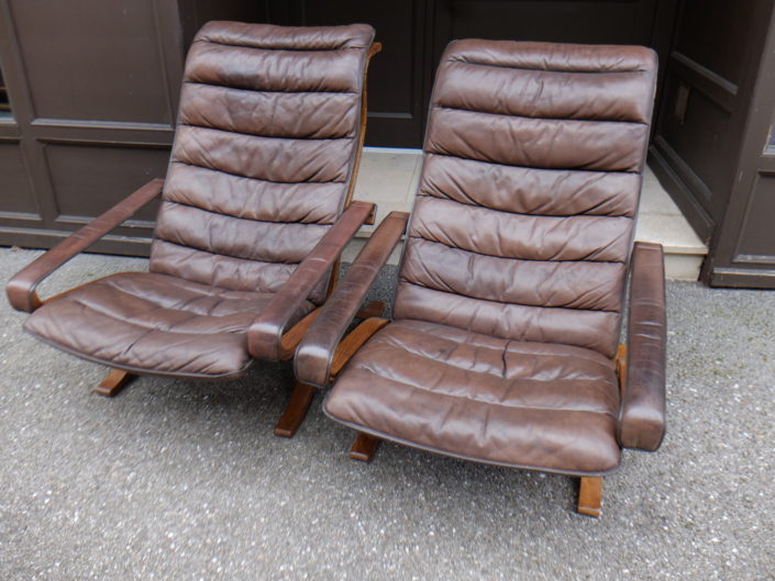 Paire De Fauteuils Flex à Dossier Haut, Ingmar Relling, 1970 Paire De Fauteuils Flex à Dossier Haut, Ingmar Relling, 1970