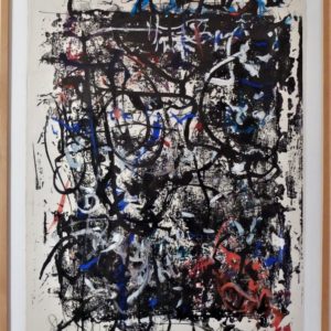 Gouache expressionniste Abstraite Signée Hans Kaiser Et Datée 1963